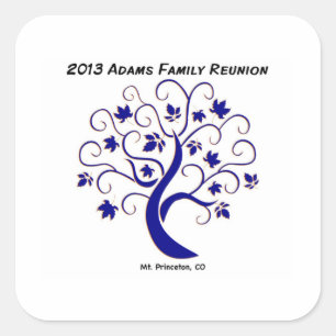 Cuadrada Pegatina de la reunión de familia de Adams