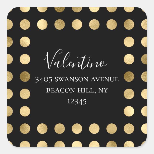 Cuadrada Pegatina de la ronda de la dirección de retorno de (Anverso)