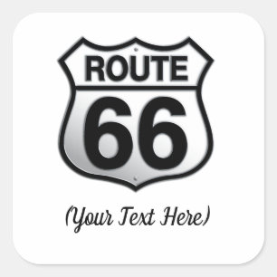 Cuadrada Pegatina de la ruta 66
