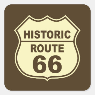 Cuadrada Pegatina de la ruta histórica 66