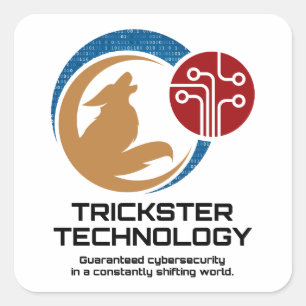 Cuadrada Pegatina de la tecnología del Trickster (luz)