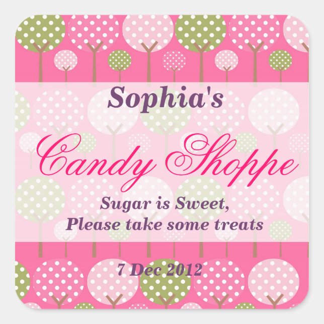 Cuadrada Pegatina de la tienda de candelabros de árbol capr (Anverso)