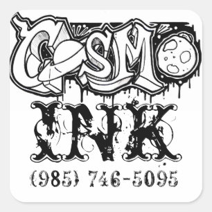 Cuadrada Pegatina de la tinta de Cosmo