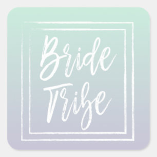 Cuadrada Pegatina de la tribu Mint Bride