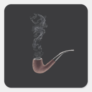 Cuadrada Pegatina de la tubería de humo