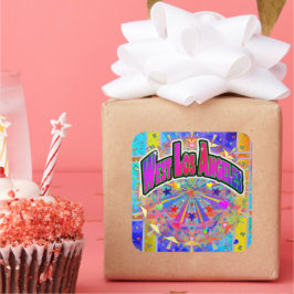 Cuadrada Pegatina de la Unidad Cósmica del Oeste de Los Áng