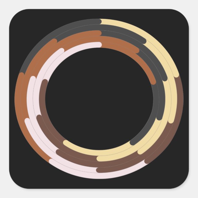 Cuadrada Pegatina De La Unidad Racial (Anverso)