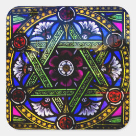 Cuadrada Pegatina de la ventana de vidrio manchado de la ig