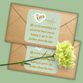 Cuadrada Pegatina de la Vida Masaje del Poeta Adiela Akoo