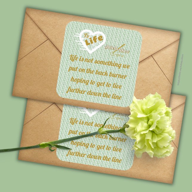 Cuadrada Pegatina de la Vida Masaje del Poeta Adiela Akoo (Life Quote Sticker by Poet Adiela Akoo. Love it? GET it! Browse the store for more great gift ideas)