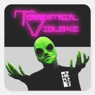 Cuadrada Pegatina de la violencia terrestre
