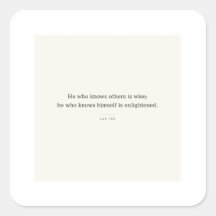 Pegatina de Lao Tzu: Recordatorio Conócete a Ti Mi