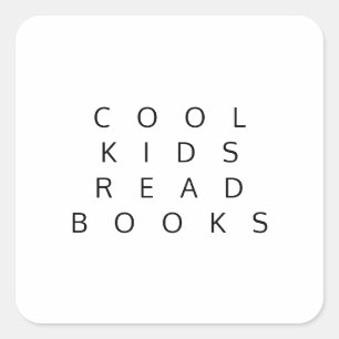 Cuadrada Pegatina DE LECTURA DE LIBROS PARA NIÑOS DE Guay