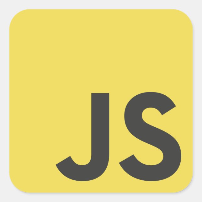 Cuadrada Pegatina de lenguaje de programación JavaScript (Anverso)