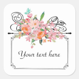 Cuadrada Pegatina de letreros colgantes de Victoria