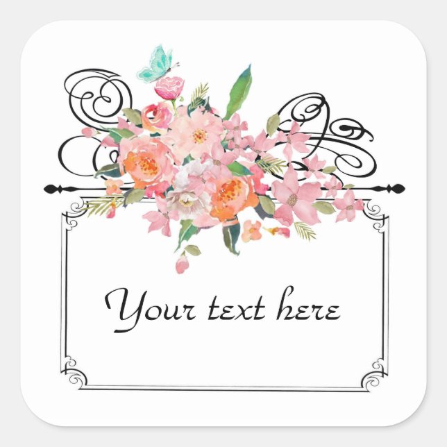 Cuadrada Pegatina de letreros colgantes de Victoria (Anverso)