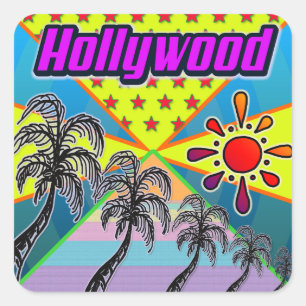 Cuadrada Pegatina de Libertad de Hollywood