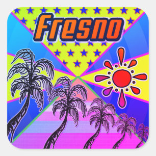 Cuadrada Pegatina de Libertad Fresno