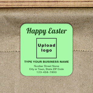 Cuadrada Pegatina de Light Green Easter Business Square