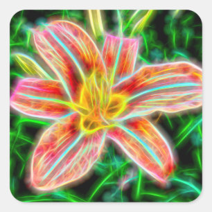Cuadrada Pegatina de Lily Eléctrica