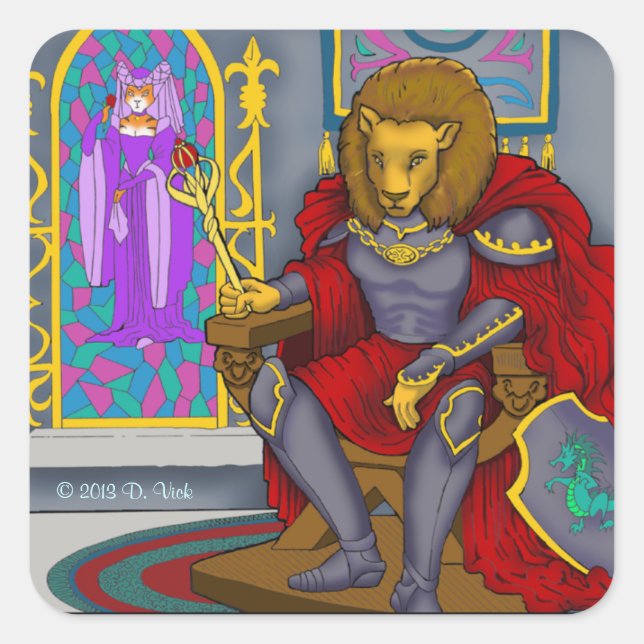 Cuadrada Pegatina de Lion King (Anverso)