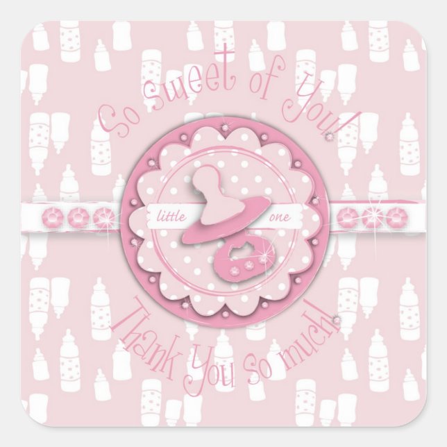 Cuadrada Pegatina de Little One Chica TY Square (Anverso)