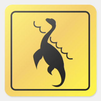 Cuadrada Pegatina de Loch Ness Monster