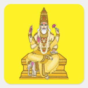 Cuadrada Pegatina de Lord Brihaspati Dev