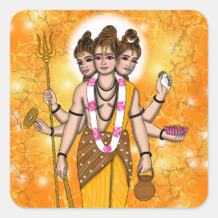 Cuadrada Pegatina de Lord Dattatreya