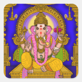 Cuadrada Pegatina de Lord Ganesha