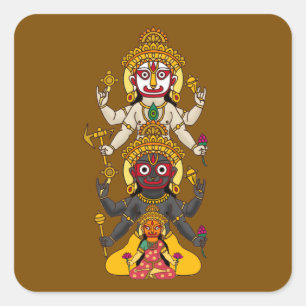 Cuadrada Pegatina de Lord Jagannath 