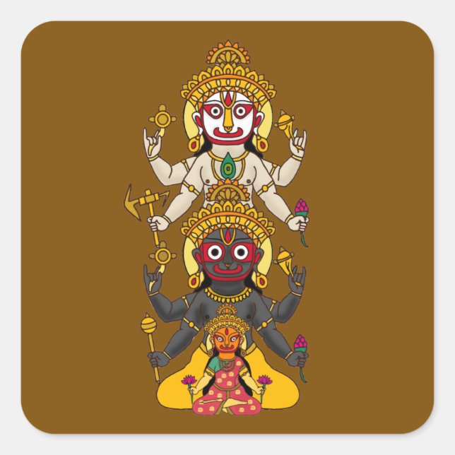 Cuadrada Pegatina de Lord Jagannath  (Anverso)