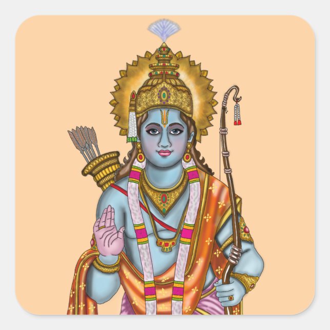 Cuadrada Pegatina de Lord Rama (Anverso)