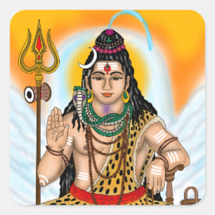 Cuadrada Pegatina de Lord Shiva