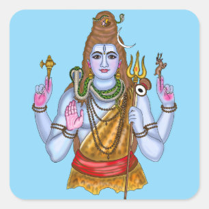 Cuadrada Pegatina de Lord Shiva