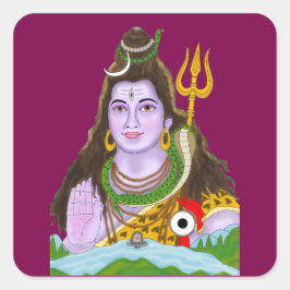 Cuadrada Pegatina de Lord Shiva