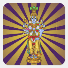 Cuadrada Pegatina de Lord Vishnu