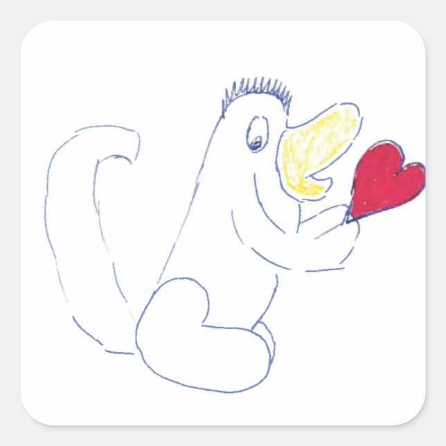 Cuadrada Pegatina de Love Bug Square (Anverso)