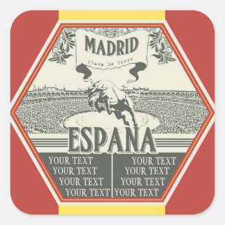 Cuadrada Pegatina de Madrid