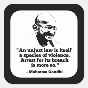 Cuadrada Pegatina de Mahatma Gandhi