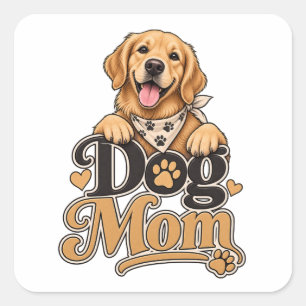 Cuadrada Pegatina de Mamá Perro Regalo Divertido Amante
