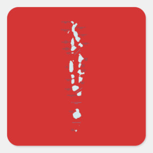 Cuadrada Pegatina de Mapa de Maldivas