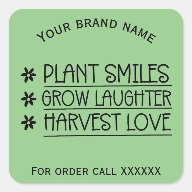 Cuadrada Pegatina de marca comercial (Anverso)