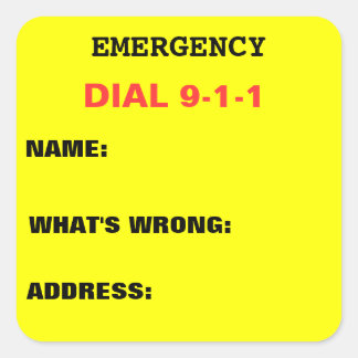 Cuadrada Pegatina de marcado 911