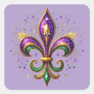 Cuadrada Pegatina de Mardi Gras