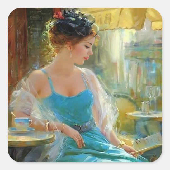 Cuadrada Pegatina de masajes (Anverso)