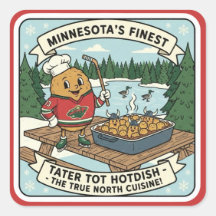 Pegatina de mascota retro de Minnesota Tater Tot H