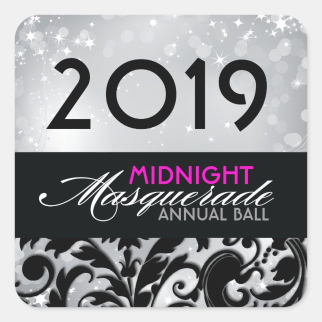 Cuadrada Pegatina de Masquerade Classy (Anverso)