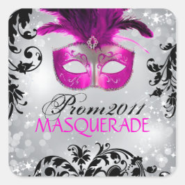 Cuadrada Pegatina de Masquerade Classy