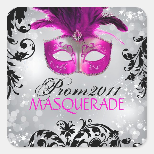 Cuadrada Pegatina de Masquerade Classy (Anverso)